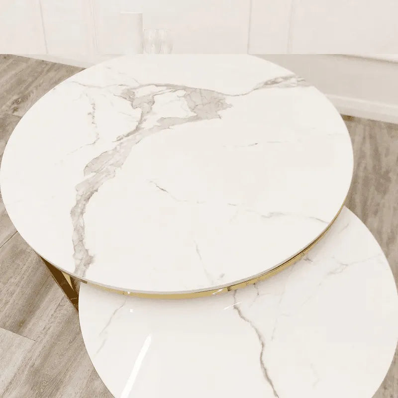 Nest Coffee Table, Marble Table Top, White