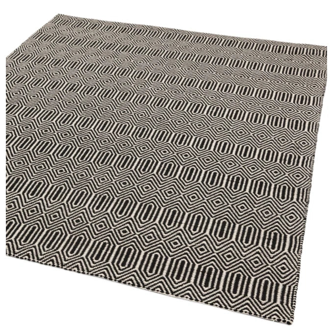 Black Sloan Rug 66x200cm M&S, Morden Living Room & Bedroom By Asiatic RRP550