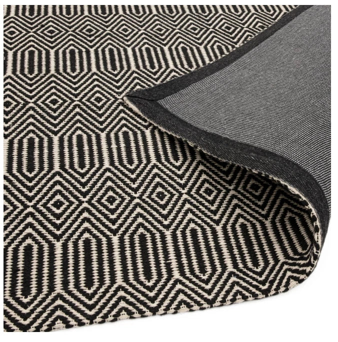 Black Sloan Rug 66x200cm M&S, Morden Living Room & Bedroom By Asiatic RRP550