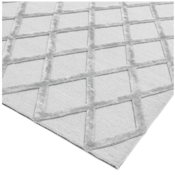 Silver Diamond Dixon Rug 160x230cm M&S, Living Room & Bedroom By Asiatic RRP750