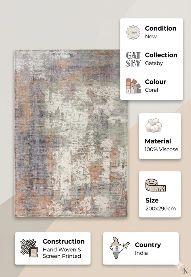 Grey Antibes AN03 Contemporary Rug 200x290cm, Living Room Bedroom Classis RRP570