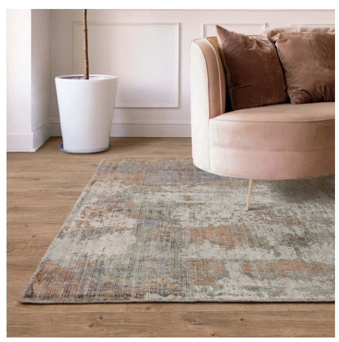 Gatsby Coral Rug 200x290cm Abstract Metallic Distressed Large Living Room RRP570