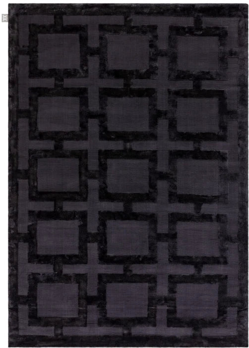 Katherine Carnaby Eaton Black Rug 200x300 Geometric Bedroom M&S Asiatic RRP750