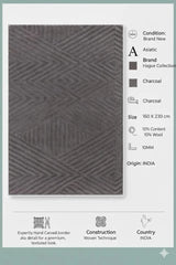 Charcoal Hague Wool Rug Contemporary 160x230cm Livingroom Bedroom Asiatic RRP800