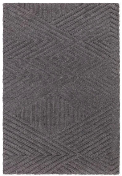 Charcoal Hague Wool Rug Contemporary 160x230cm Livingroom Bedroom Asiatic RRP800