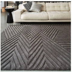 Charcoal Hague Wool Rug Contemporary 160x230cm Livingroom Bedroom Asiatic RRP800