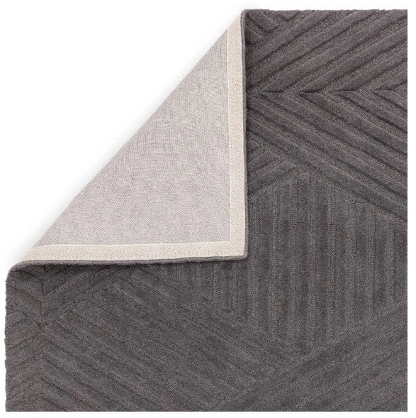 Charcoal Hague Wool Rug Contemporary 160x230cm Livingroom Bedroom Asiatic RRP800