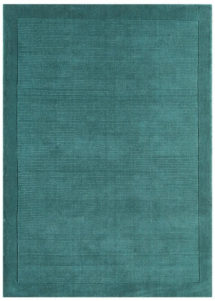York Teal Wool Rug Contemporary 160x230cm M&S Living Room Bedroom Asiatic