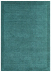 York Teal Wool Rug Contemporary 160x230cm M&S Living Room Bedroom Asiatic