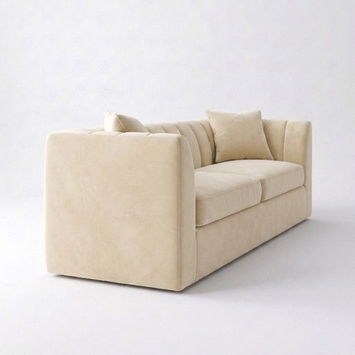 Modern Vertical Channel-Tufted 2-Seater Loveseat
