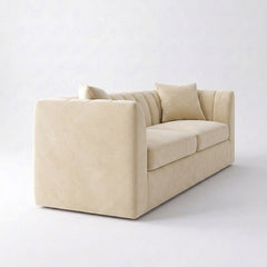 Modern Vertical Channel-Tufted 2-Seater Loveseat