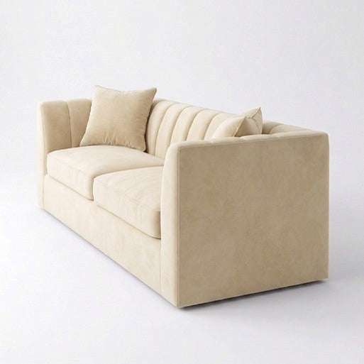 Modern Vertical Channel-Tufted 2-Seater Loveseat