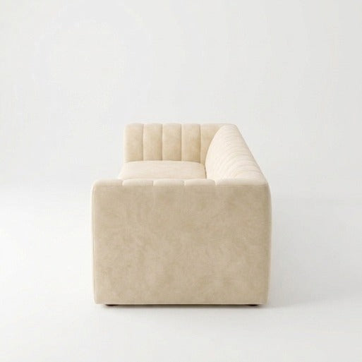 Modern Vertical Channel-Tufted 3-Seater Sofa