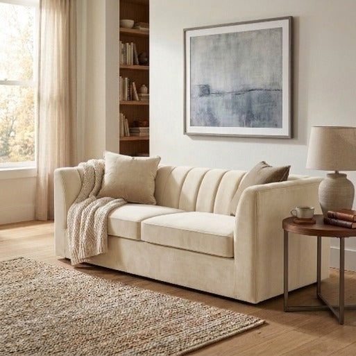 Modern Vertical Channel-Tufted 2-Seater Loveseat