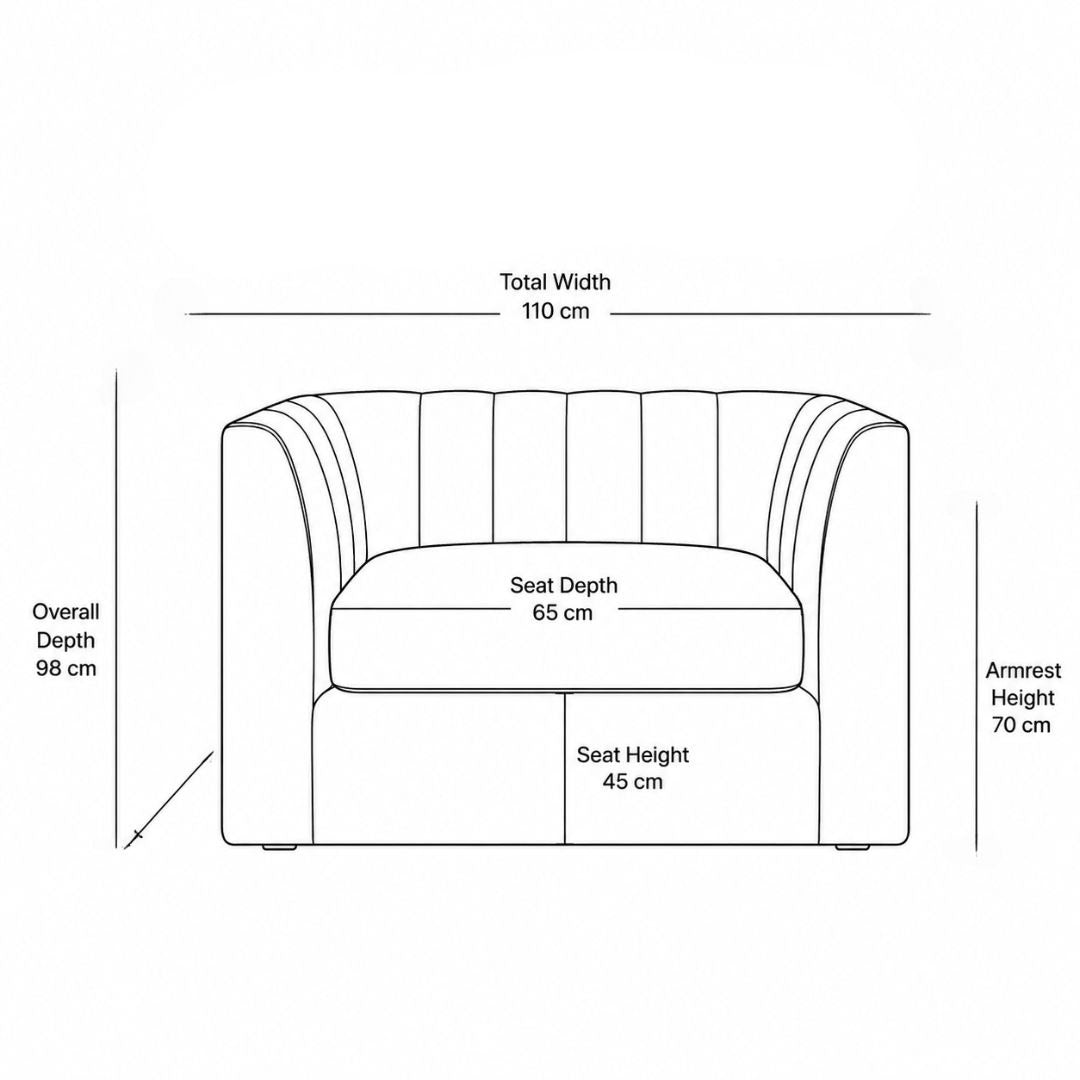 Modern Vertical Channel-Tufted Accent Armchair (1-Seater)