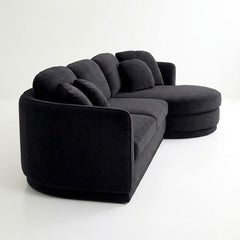 Serene Curved Seating 3-Seater Fabric Sofa with Rounded Chaise