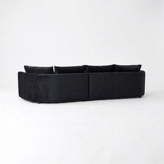 Serene Curved Seating 3-Seater Fabric Sofa with Rounded Chaise